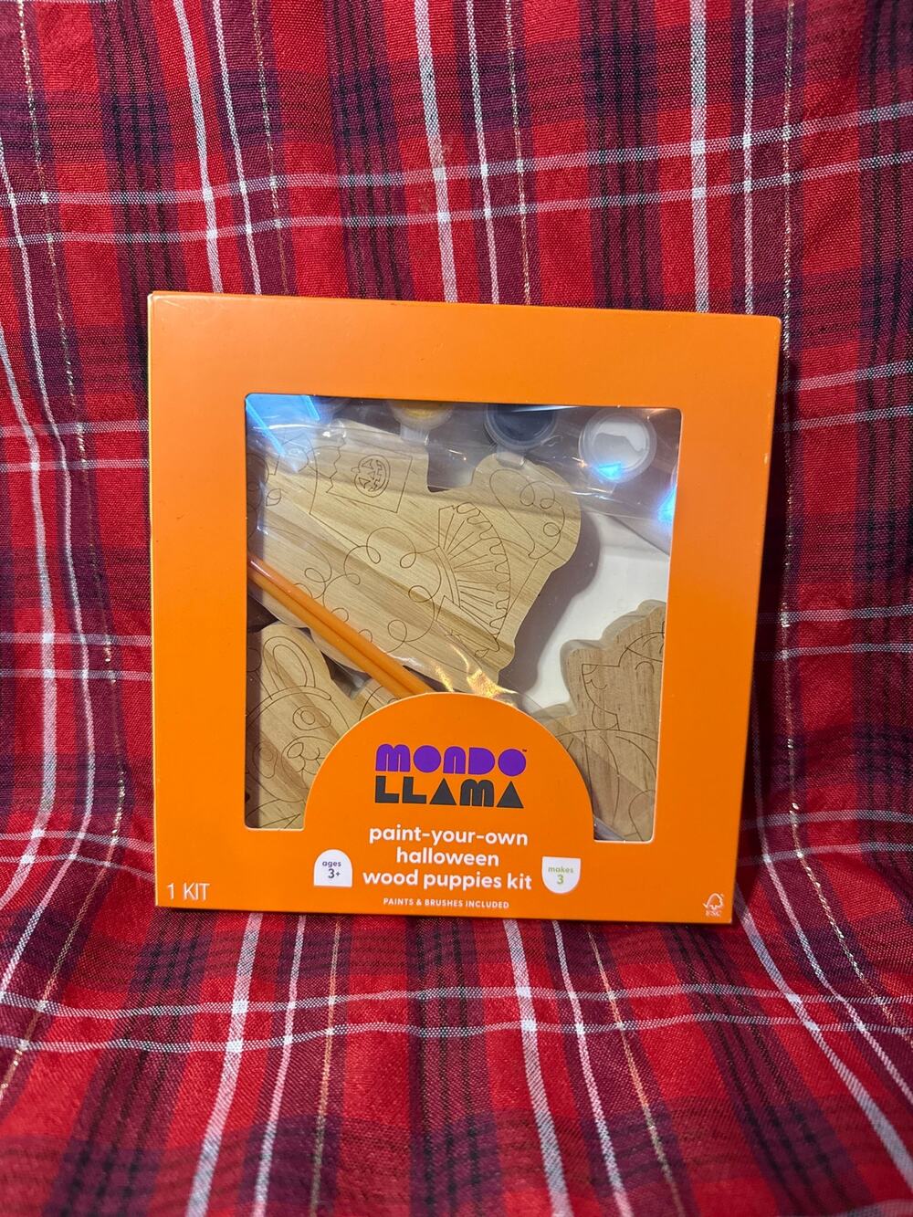Mondo Llama Paint-Your-Own Halloween Wood Puppies Kit
